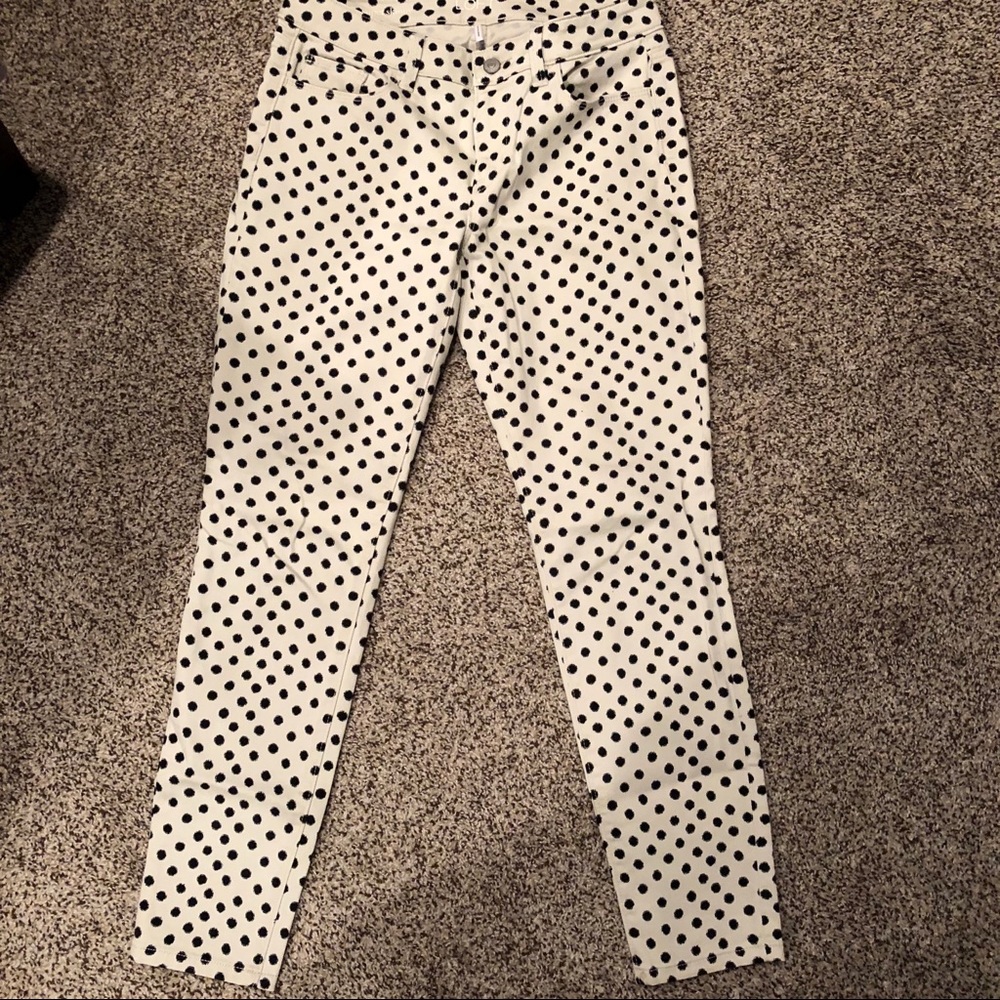 LOFT Black & White Polka Dot Jeans - 28/6 Petite